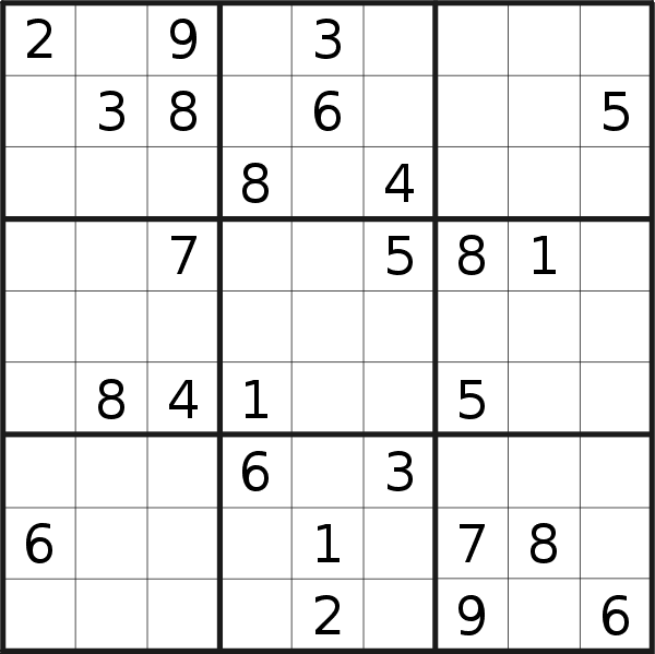 Sudoku puzzle for <br />Monday, 17th of February 2014