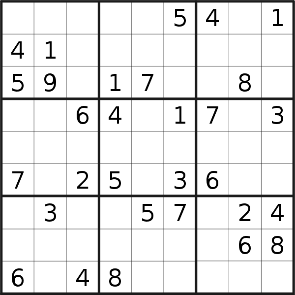 Sudoku puzzle for <br />Tuesday, 15th of April 2014