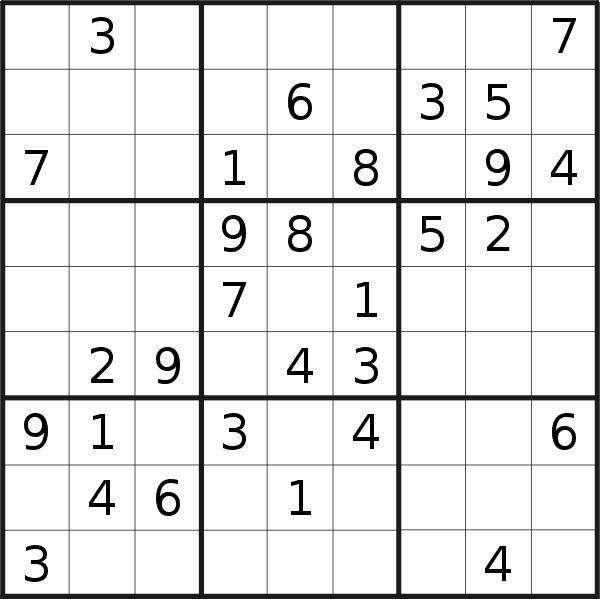 Sudoku puzzle for <br />Friday, 23rd of January 2015