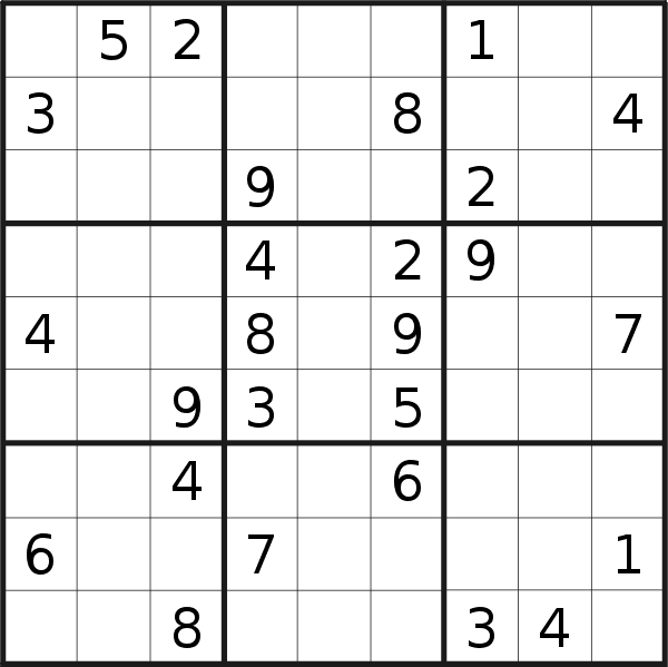 Sudoku puzzle for <br />Thursday, 26th of February 2015