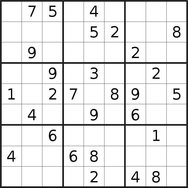 Sudoku puzzle for <br />Saturday, 21st of March 2015