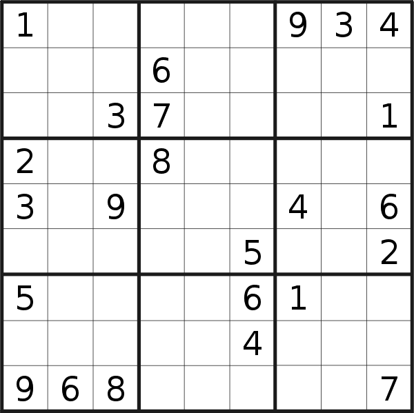 Sudoku puzzle for <br />Wednesday, 25th of March 2015