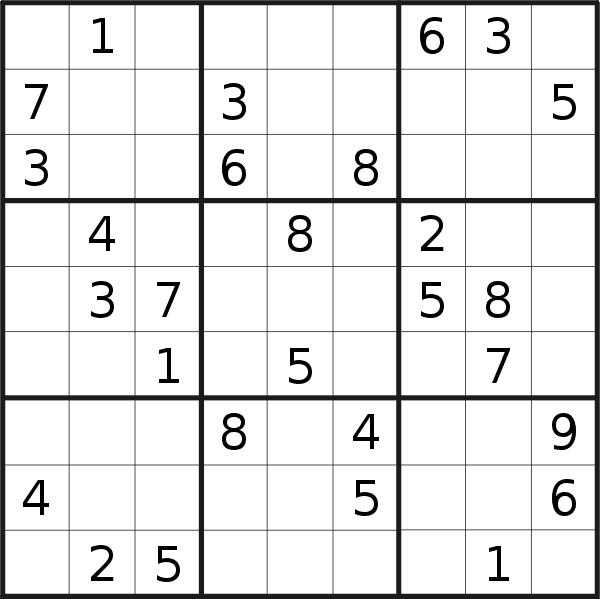 Sudoku puzzle for <br />Wednesday, 1st of April 2015