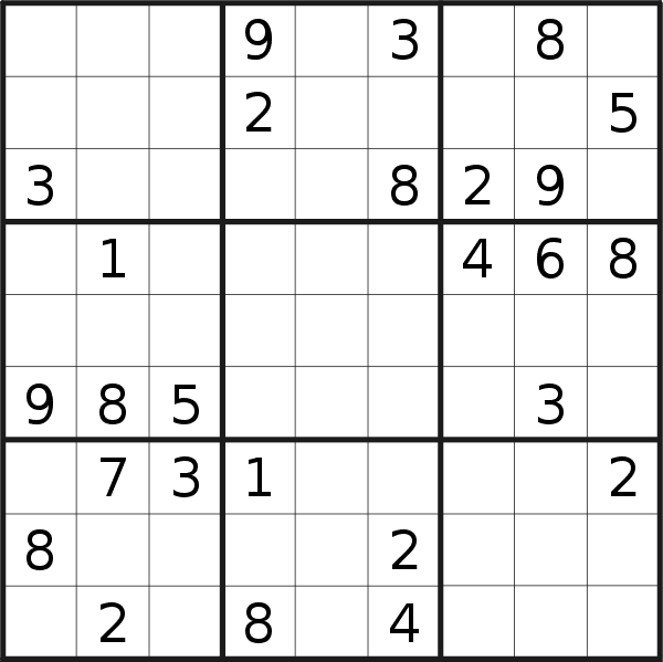 Sudoku puzzle for <br />Saturday, 2nd of January 2016