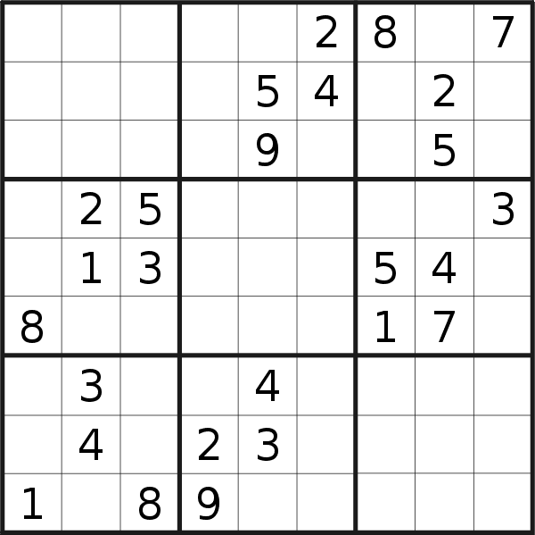 Sudoku puzzle for <br />Monday, 18th of January 2016