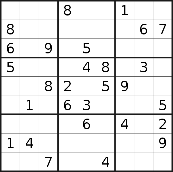 Sudoku puzzle for <br />Thursday, 28th of January 2016