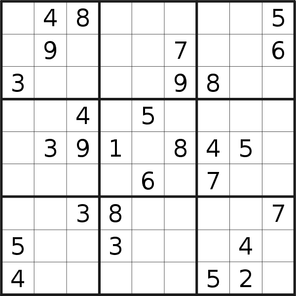 Sudoku puzzle for <br />Monday, 8th of February 2016
