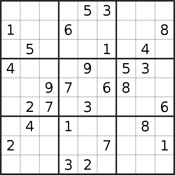 Sudoku puzzle for <br />Thursday, 17th of March 2016