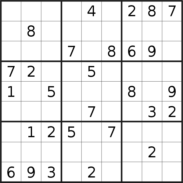 Sudoku puzzle for <br />Wednesday, 4th of January 2017