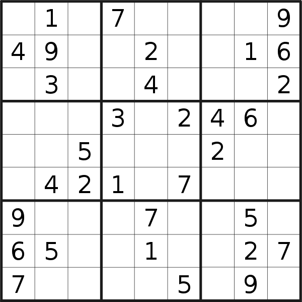 Sudoku puzzle for <br />Tuesday, 10th of January 2017