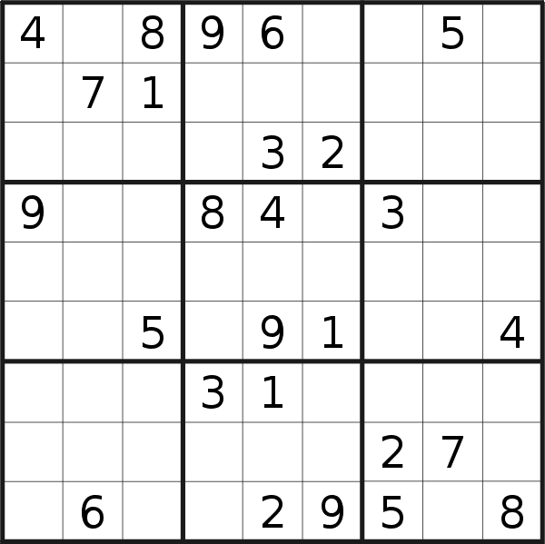 Sudoku puzzle for <br />Wednesday, 1st of February 2017