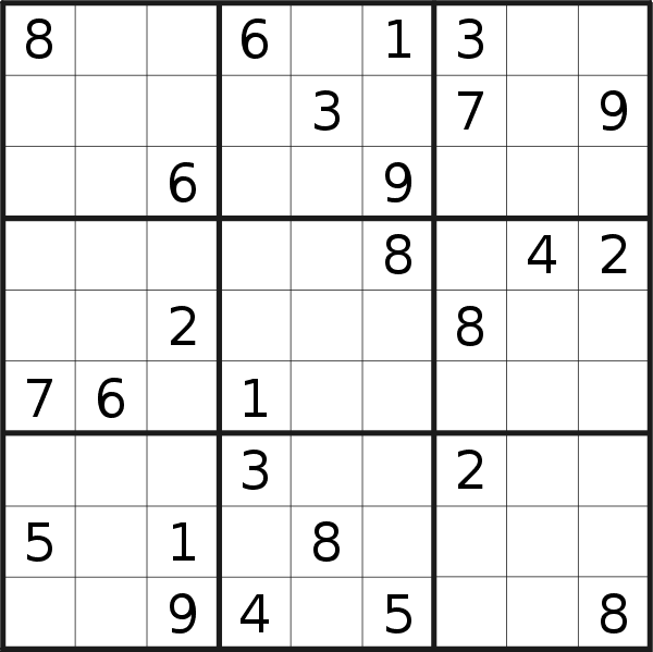 Sudoku puzzle for <br />Tuesday, 7th of February 2017