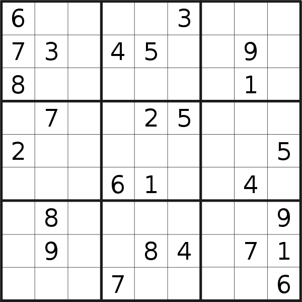 Sudoku puzzle for <br />Friday, 17th of March 2017