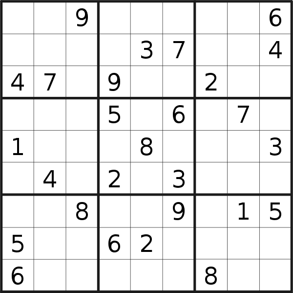 Sudoku puzzle for <br />Monday, 20th of March 2017