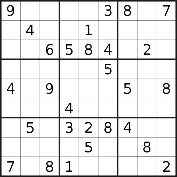 Sudoku puzzle for <br />Tuesday, 28th of March 2017