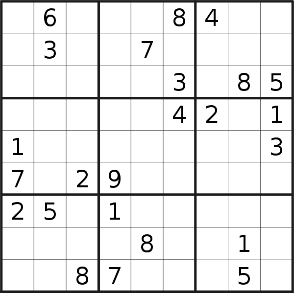 Sudoku puzzle for <br />Saturday, 22nd of April 2017