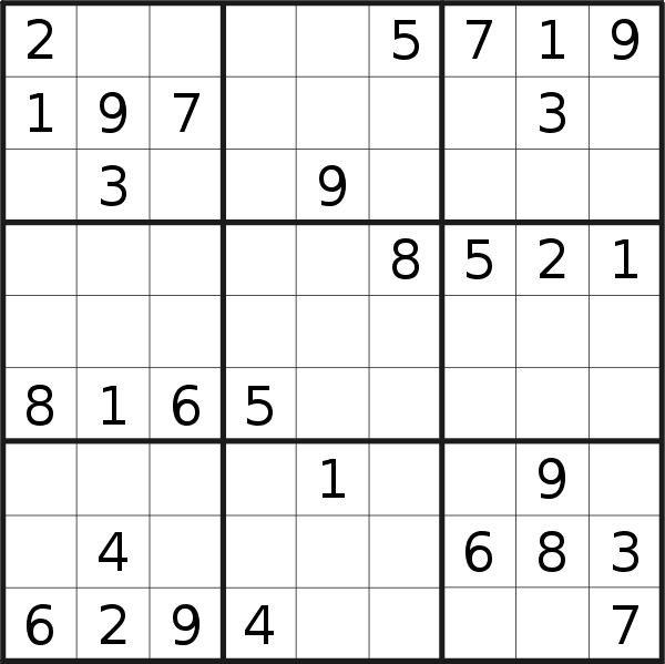 Sudoku puzzle for <br />Thursday, 4th of January 2018