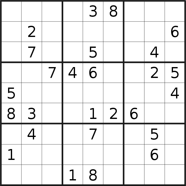 Sudoku puzzle for <br />Wednesday, 17th of January 2018