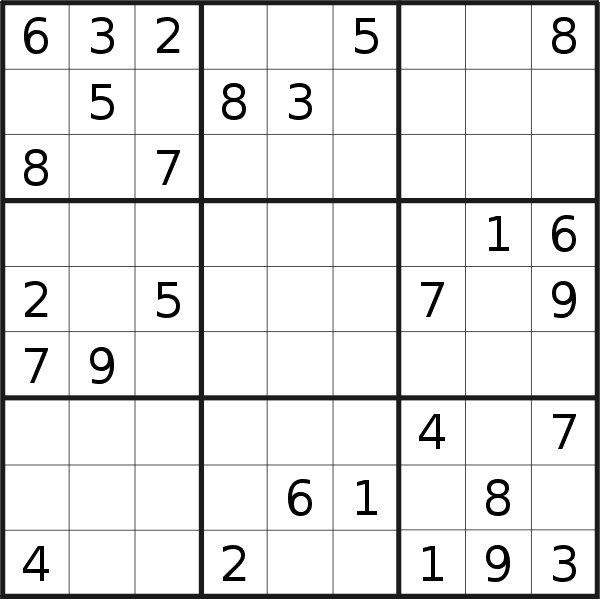 Sudoku puzzle for <br />Thursday, 1st of February 2018