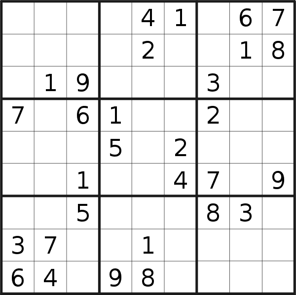 Sudoku puzzle for <br />Sunday, 4th of February 2018