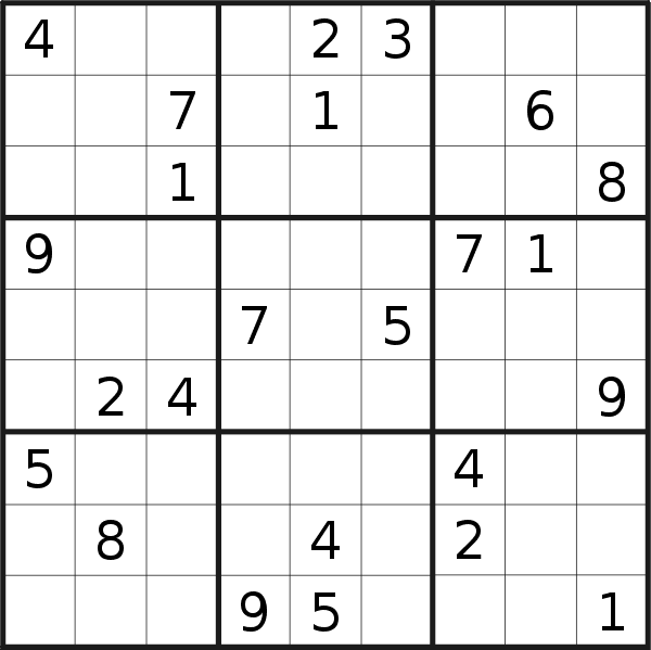 Sudoku puzzle for <br />Thursday, 8th of February 2018