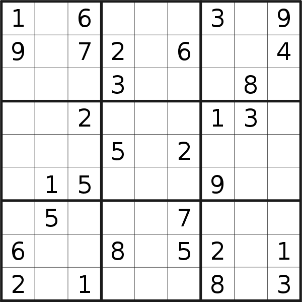 Sudoku puzzle for <br />Monday, 12th of February 2018