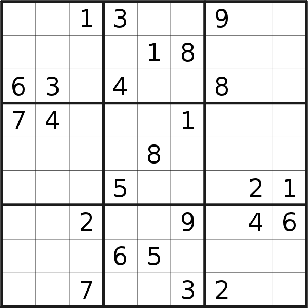 Sudoku puzzle for <br />Saturday, 17th of February 2018