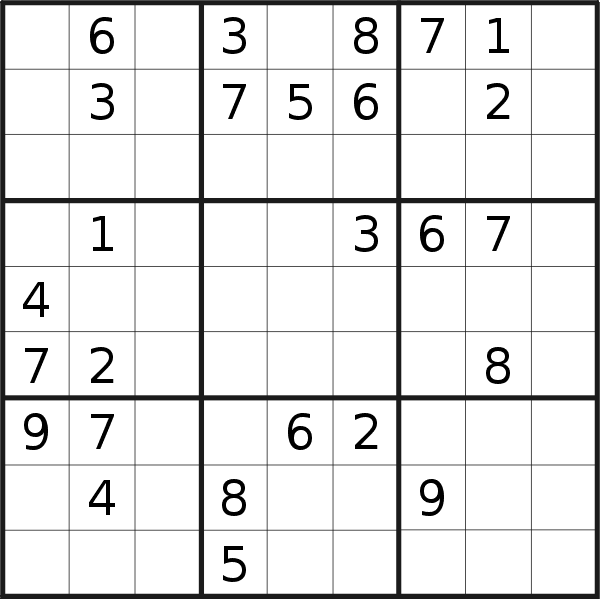 Sudoku puzzle for <br />Sunday, 18th of February 2018