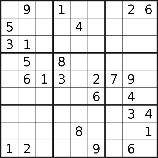 Sudoku puzzle for <br />Monday, 19th of February 2018