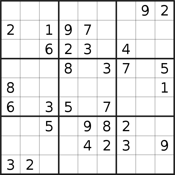 Sudoku puzzle for <br />Sunday, 25th of February 2018