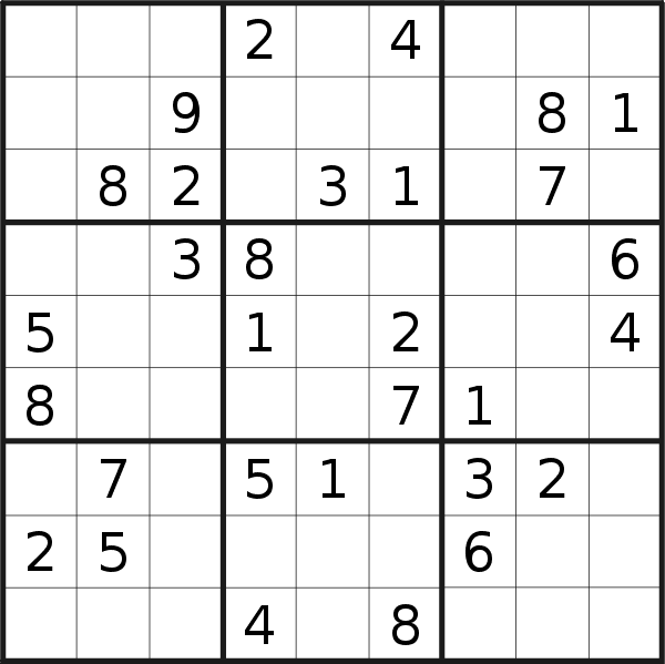 Sudoku puzzle for <br />Thursday, 1st of March 2018