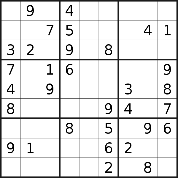 Sudoku puzzle for <br />Sunday, 4th of March 2018