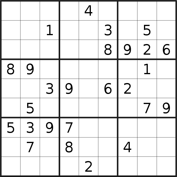 Sudoku puzzle for <br />Monday, 5th of March 2018