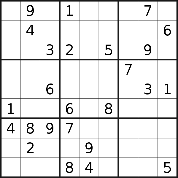 Sudoku puzzle for <br />Tuesday, 6th of March 2018