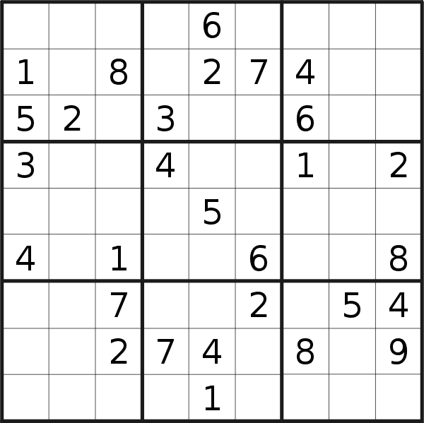 Sudoku puzzle for <br />Wednesday, 7th of March 2018