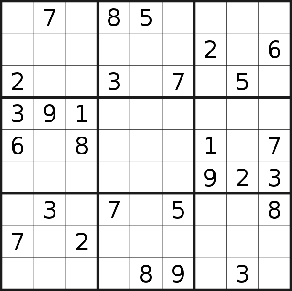 Sudoku puzzle for <br />Friday, 9th of March 2018