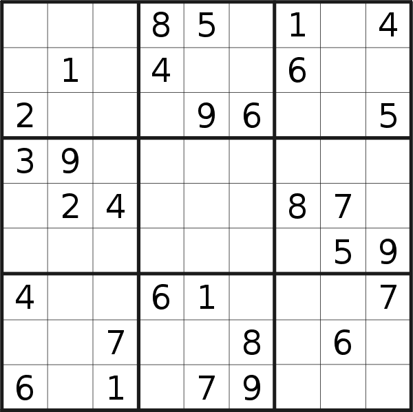 Sudoku puzzle for <br />Sunday, 11th of March 2018