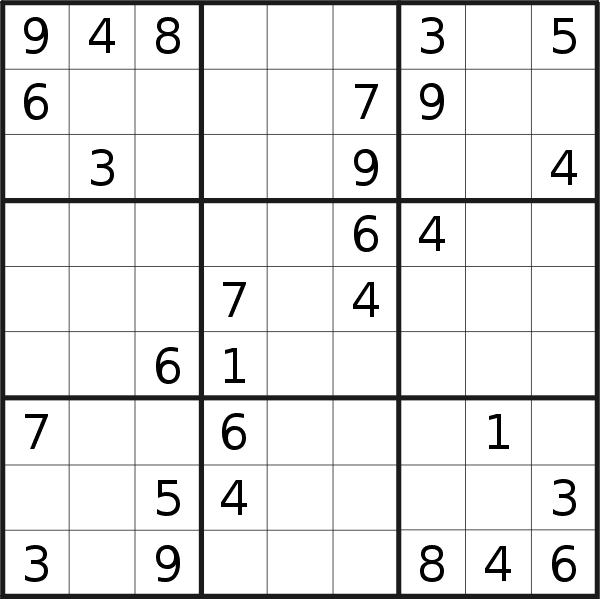 Sudoku puzzle for <br />Tuesday, 13th of March 2018