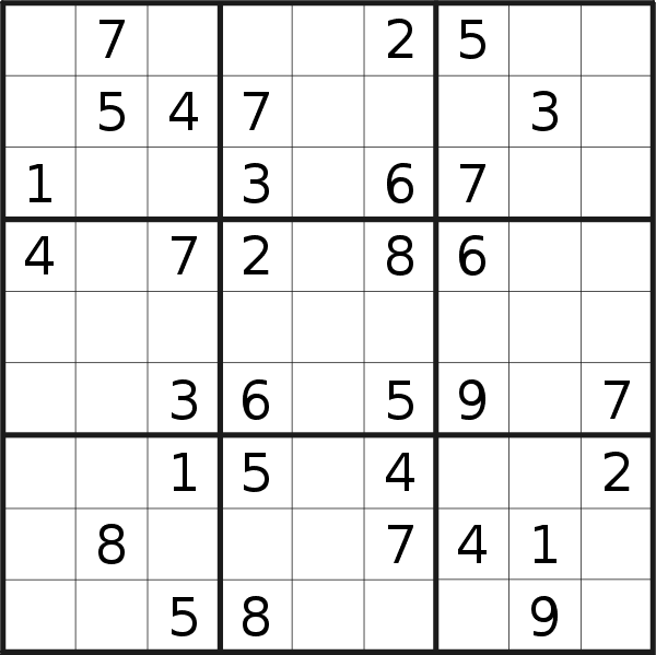 Sudoku puzzle for <br />Friday, 23rd of March 2018