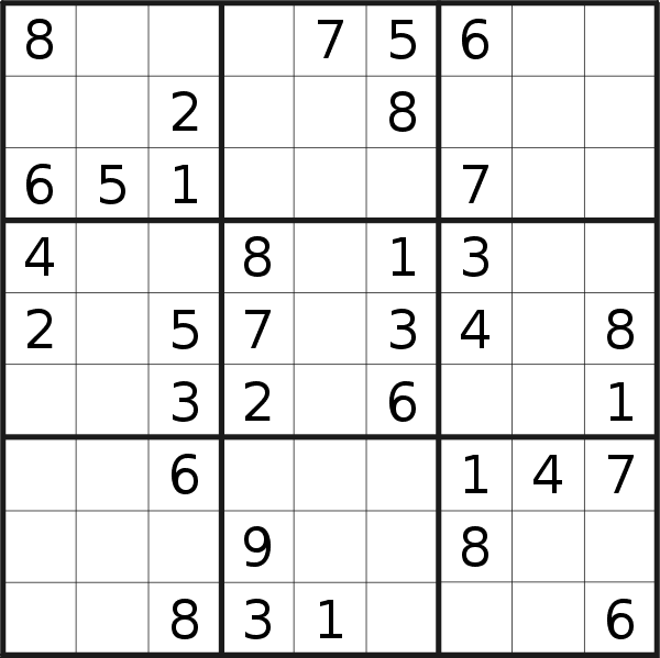 Sudoku puzzle for <br />Tuesday, 3rd of April 2018