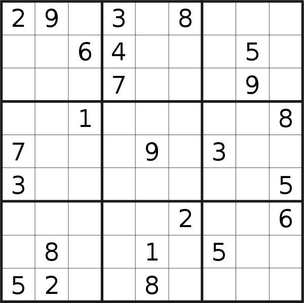 Sudoku puzzle for <br />Wednesday, 4th of April 2018