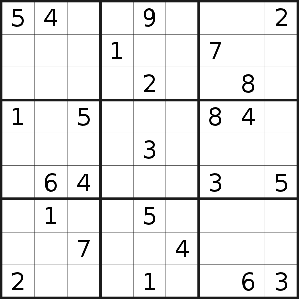 Sudoku puzzle for <br />Friday, 6th of April 2018