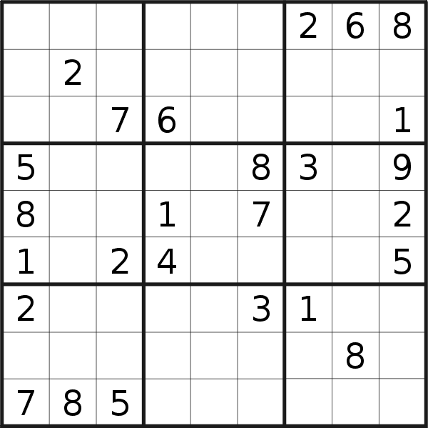 Sudoku puzzle for <br />Saturday, 7th of April 2018