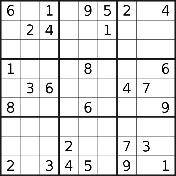 Sudoku puzzle for <br />Tuesday, 10th of April 2018
