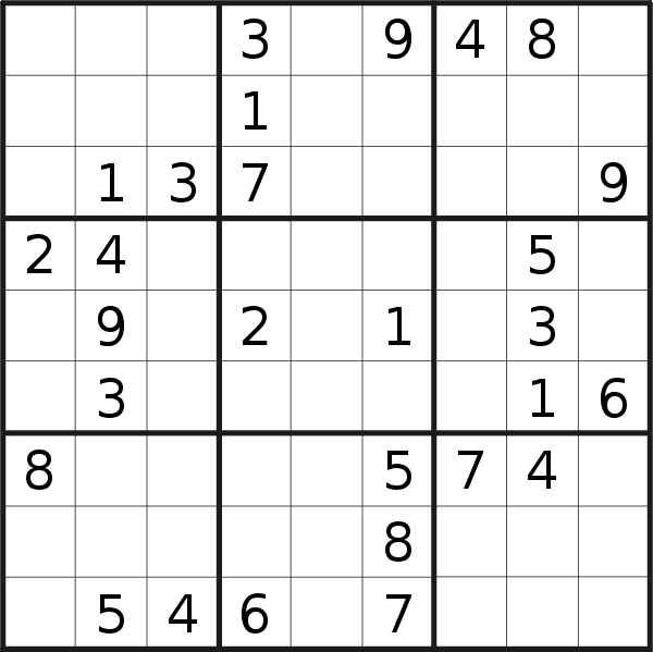 Sudoku puzzle for <br />Sunday, 15th of April 2018