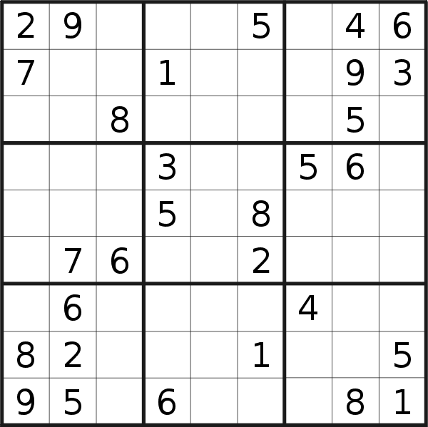 Sudoku puzzle for <br />Thursday, 3rd of January 2019