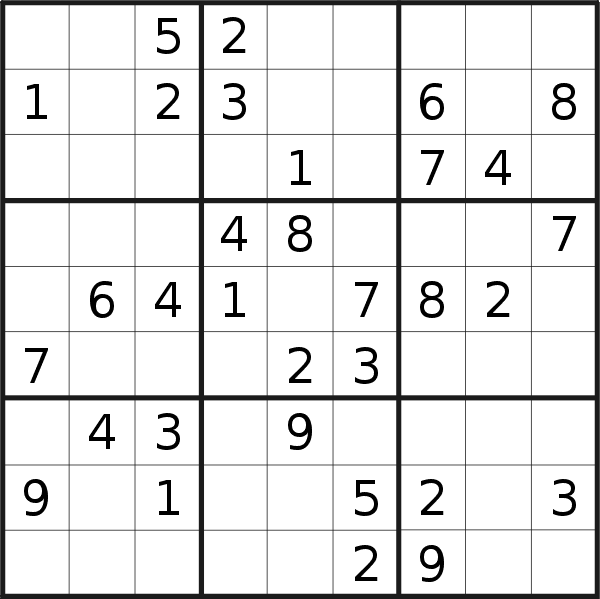 Sudoku puzzle for <br />Sunday, 6th of January 2019