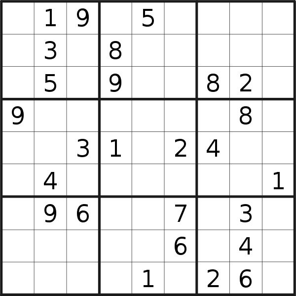Sudoku puzzle for <br />Thursday, 17th of January 2019