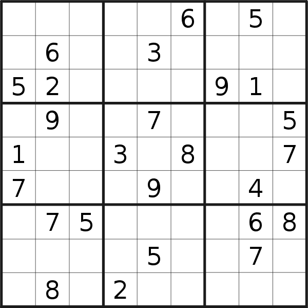 Sudoku puzzle for <br />Monday, 21st of January 2019
