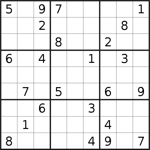 Sudoku puzzle for <br />Saturday, 26th of January 2019